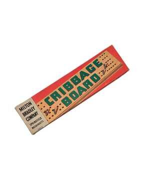 Vintage Milton Bradley Wood Cribbage Board